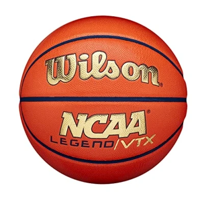Afbeelding van Wilson Basketbal NCAA LEGEND VTX, gemengd leer, binnen en buiten basketbal, oranje/goud, 7