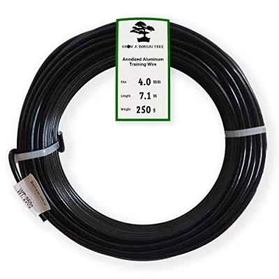 Afbeelding van Grow A bonsai Tree Geanodiseerd aluminium 4,0 mm trainingsdraad 250 g grote rol (23 voet) kies je maat en kleur (4,0 mm, zwart)