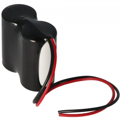 Afbeelding van Noodlichtbatterij NiCd 2.4V 4500mAh F1x2 Mono D met 200 mm kabel aan één zijde en geschikt voor 2,4 V batterij
