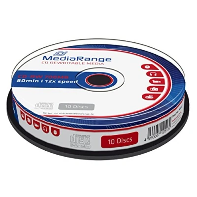 Afbeelding van CD RW MediaRange 700MB80min 12x speed 10 stuks
