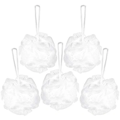 Afbeelding van BRUBAKER Cosmetics 5x Bad Douche Spons voor Peeling en Massage Mesh Poef om op te Hangen Kleurenmix