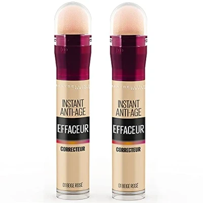Afbeelding van Maybelline New York 2 stuks concealer/concealer vloeistof Instant Anti Age L&#039;Effaceur kleur: beige rosé (01) x 6,8 ml