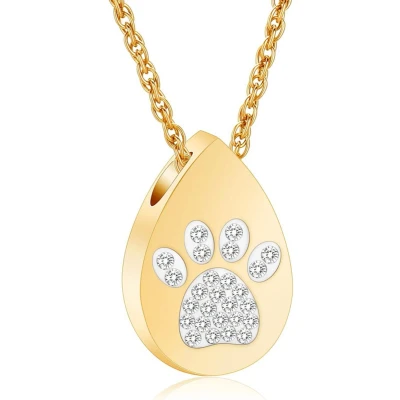 Afbeelding van Luxe Ashanger Hondenpoot Met Ketting Assieraad Goudkleurig As Gedenksieraad Urn Incl. vuller