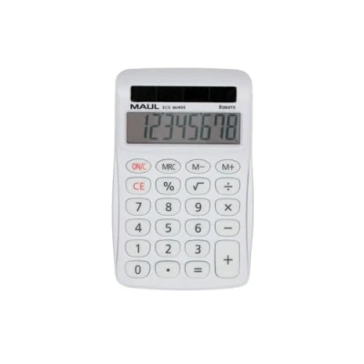 Afbeelding van Maul ECO MJ 455 Bureaurekenmachine Wit Aantal displayposities: 8 werkt op zonne energie (b x h d) 71 112 20 mm