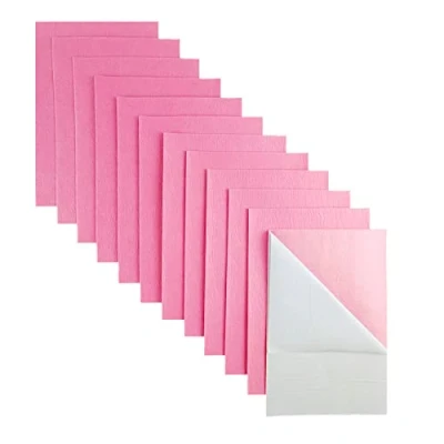 Afbeelding van Jtnohx Zelfklevend vilt, 11 stuks stijf plakkerig vilt voor knutselen, 20 x 30 cm vilten vellen met zelfklevende achterkant, ladevoering juwelendoos (roze)