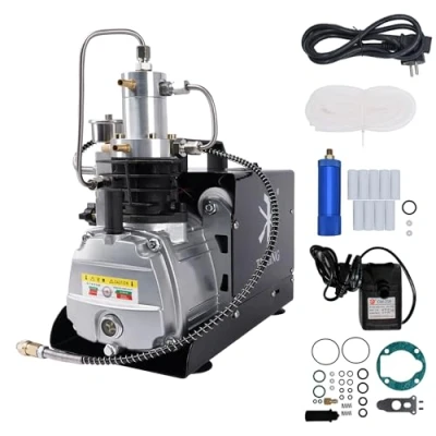 Afbeelding van TUXING pcp luchtcompressor, 4500Psi / 30Mpa 300Bar scuba compressor, instelbare druk elektrische compressor met water/ventilator dubbel koelsysteem voor luchtgeweer, tank opladen