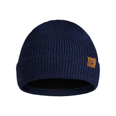 Afbeelding van DANISH ENDURANCE Beanie van Merinowol, Warme Wintermuts met Fleece Voering, voor Dames &amp; Heren, Blauw