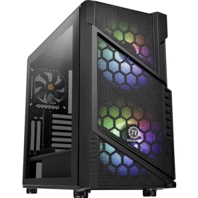 Afbeelding van Thermaltake Commander C31 TG Midi tower PC behuizing, Gaming behuizing Zwart 2 voorgeïnstalleerde LED ventilators, 1 ventilator, Zijvenster,
