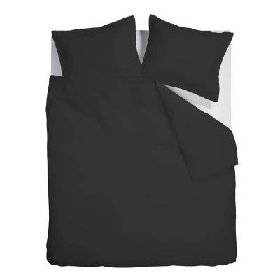 Afbeelding van Dekbedovertrek Ambiante Satin Uni Zwart Satijn 240 x 200 / 220 cm Lits Jumeaux