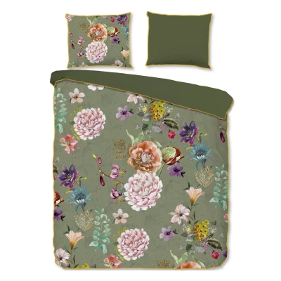 Afbeelding van Dekbedovertrek Descanso Parma Green Satijn 140 x 200 / 220 cm 1 Persoons