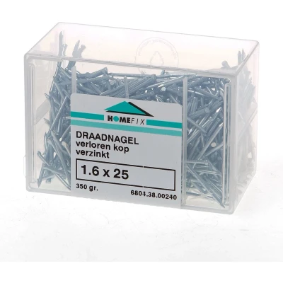 Afbeelding van Draadnagel verloren kop gegalvaniseerd 1.6 x 25mm 350 gram