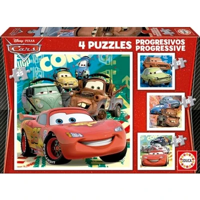 Afbeelding van Set van 4 Puzzels Cars Let&#039;s race 16 x cm