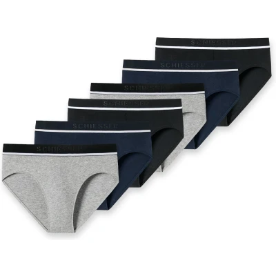 Afbeelding van Schiesser 6 PACK Slip, Heren, Maat: Small, Grau blau schwarz