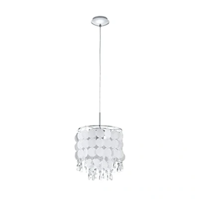 Afbeelding van EGLOÂ FedraÂ 2Â HanglampÂ Â 1Â LichtsÂ Ã ̃25cmÂ ChroomÂ Parelmoer,Â Helder