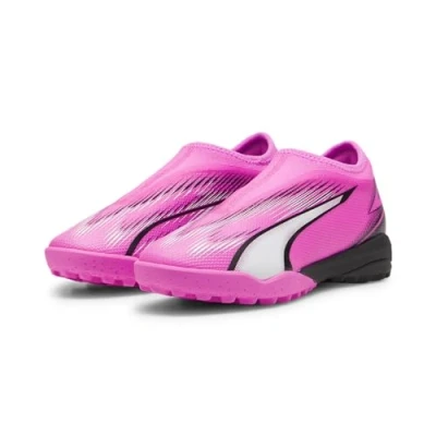 Afbeelding van Puma Ultra Match Laceless MID JR Unisex Voetbalschoenen voor kunstgras kinderen, Maat: 37.5, Poison pink/white/black Kunststof/ textiel