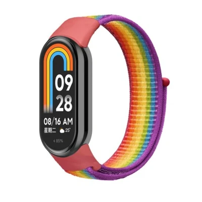 Afbeelding van Sport loop nylon bandje Regenboog Xiaomi Smart band 8