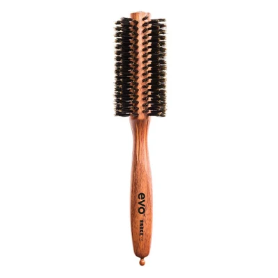 Afbeelding van EVO Bruce Bristle Radial Brush 22 mm, kleine stylingborstel met natuurlijke wildzwijnharen, haarborstel voor vrouwen, dames en heren, gemaakt van gecertificeerd hout