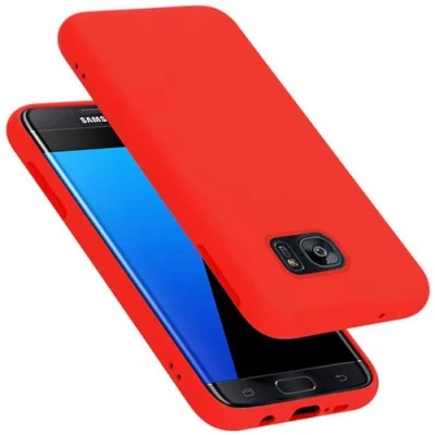 Afbeelding van Cadorabo Hoesje geschikt voor Samsung Galaxy S7 EDGE Case in LIQUID ROOD Beschermhoes TPU silicone Cover