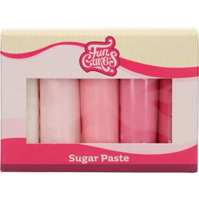 Afbeelding van FunCakes Rolfondant Multipack Roze Kleuren Palet 5x100g