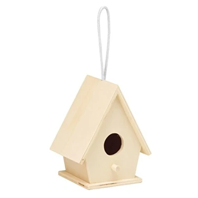 Afbeelding van Glorex GmbH 6 2003 332 Vogelhuisje van populierenhout, met 1 gat, ca. 10 x 7,5 12,5 cm, FSC mix, om zelf te beschilderen, ontwerpen en decoreren