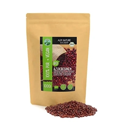 Afbeelding van biologische azukibonen, adzukibonen van gecertificeerde teelt, glutenvrij, lactosevrij, laboratorium getest, vegan, 100% natuurlijk zonder toevoegingen (1 KG)