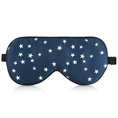 Afbeelding van Navaris oogmasker van 100% zijde Superzacht slaapmasker natuurlijk met verstelbaar bandje Blauw sterren