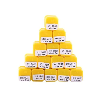 Afbeelding van 15Pcs ER11 Spannzangen Set Spannzangenfutter für CNC Graviermaschine &amp; Fräswerkzeug feine Verarbeitung, gute Elastizität, hohe Präzision