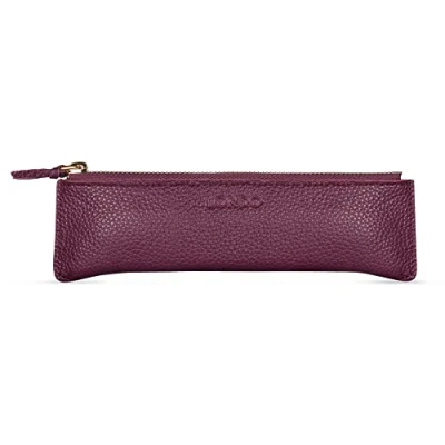 Afbeelding van Londo Lederen Etui met Rits Potlood Zak (Purper)