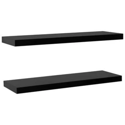 Afbeelding van VIDAXL Wandschappen zwevend 2 st 120x20x3,8 cm zwart