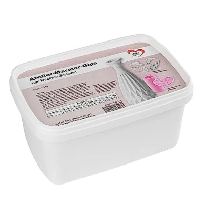 Afbeelding van Atelier marmeren gips om creatief vorm te geven, 1,5 kg, mengen met water, knutselen, doe het zelf, woondecoratie