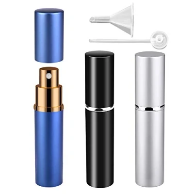Afbeelding van Zingso Navulbare parfumverstuiver, 3 stuks, 10 ml, parfum, aluminium, fles met trechter en pipet, parfum voor dames heren, draagbaar, reizen