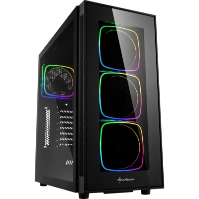 Afbeelding van Sharkoon TG6 RGB Midi tower PC behuizing Zwart