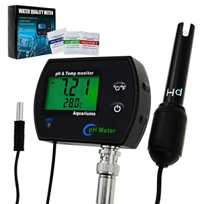Afbeelding van 2 in 1 pH &amp; Temperatuur Meter Water Kwaliteit Tester Vervangbaar BNC Elektrode voor Aquaria Hydrocultuur Tanks Aquacultuur Laboratorium