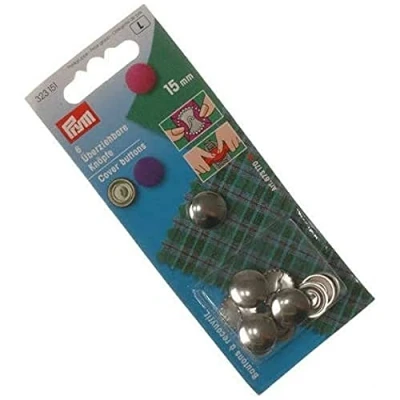 Afbeelding van Prym Stofknopen zonder matrijs,15 mm, gereedschap, 6 stuks, messing zilver