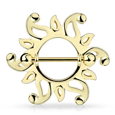 Afbeelding van Tepelpiercing zonnetje gold plated