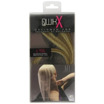 Afbeelding van American Dream Qwik x Haarextensies, 100% Indiaas Remy haar, gekleurd, 10/22, medium asbruin/strandblond, 41 cm, per stuk verpakt (1 1 stuks)