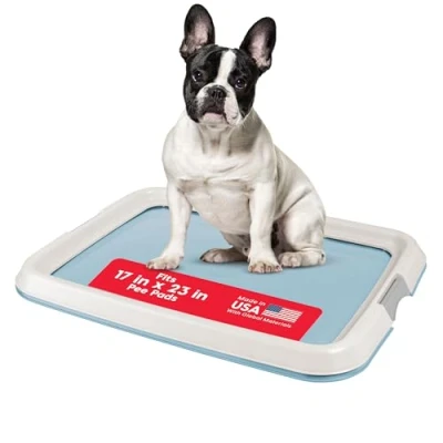 Afbeelding van IRIS USA Pee Pad Holder voor puppy&#039;s, hondendienblad hondentraining, bevat pads 17 x 23 of groter, blauw