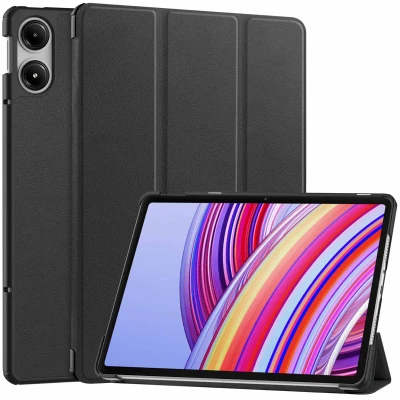 Afbeelding van POCO Pad Hoes: imoshion Trifold Bookcase Zwart Kunstleder Tablet Hoezen