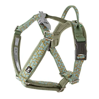 Afbeelding van Hurtta Razzle Dazzle Y harnas voor honden, gevoerd, 100% gerecycled polyester, groen 65 80 cm