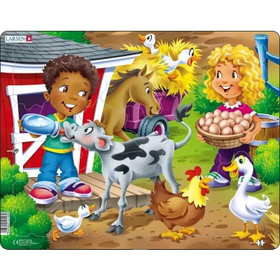 Afbeelding van Larsen Maxi BM6 Vormpuzzel 18 stuk(s) Boerderij