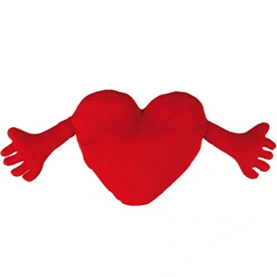 Afbeelding van Rood Hart Kussen met Arm/Afmeting : 70 x 30 cm