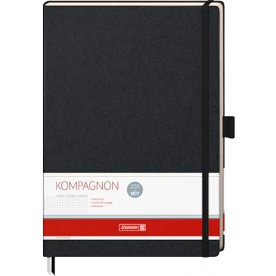 Afbeelding van Brunnen 105528805 notitieboek Kompagnon Classic (harde kaft, 21 x 29,4 cm, geruit, 192 pagina&#039;s) 1 stuk, zwart