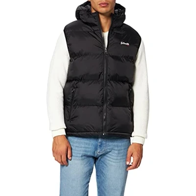 Afbeelding van Schott NYC donsjack met capuchon, uniseks, Zwart, L