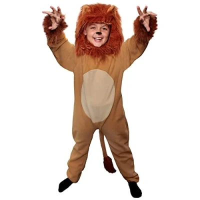 Afbeelding van LEEUN KOSTUME VOOR KINDEREN. 2 delige LEEUW FANCY JURK MET TAIL + APARTE MANED HOOD WERELD BOEK DAG/BOEK WEEK, HALLOWEN EN TV &amp; FILM KARAKTER KOSTUUM. MAAT: MEDIUM