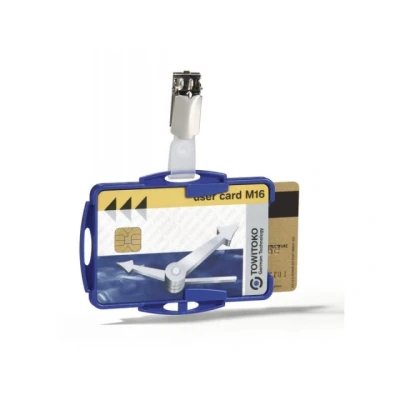 Afbeelding van Durable DUBBELE VEILGHEIDSPASHOUDER MET CLIP blauw