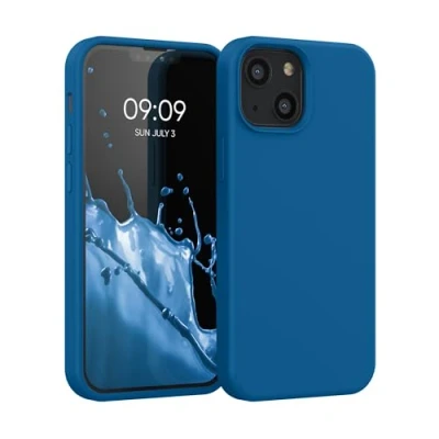 Afbeelding van kwmobile telefoonhoesje geschikt voor Apple iPhone 13 mini Hoesje met siliconen coating Smartphone case in rifblauw