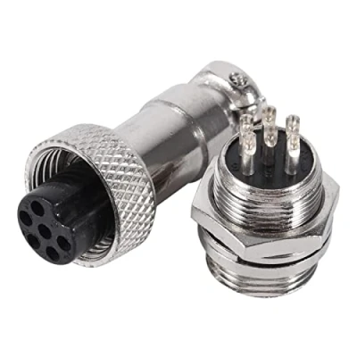 Afbeelding van Walfront 10 sets Van GX12 Aviation Connector Plug Cable Cap Socket 6 Pin 12mm Vrouwelijke Metalen Luchtvaart Draadconnector