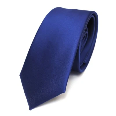 Afbeelding van TigerTie Herenstropdas smalle satijnen stropdas van 6 cm in effen design, ideaal voor zakelijke afspraken, feestelijke gelegenheden en vrije tijd, blauw koningsblauw., Krawattengröße: ca. Länge 150