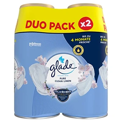 Afbeelding van Glade (Brise) Automatische spray navulling, kamergeur, Pure Clean Linen, verpakking van 2 (2 x 269 ml)