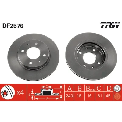 Afbeelding van Trw Remschijf DF2576